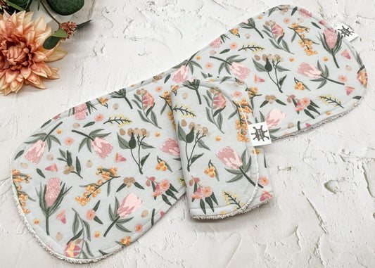 Aussie Bush Florals Burp Cloths