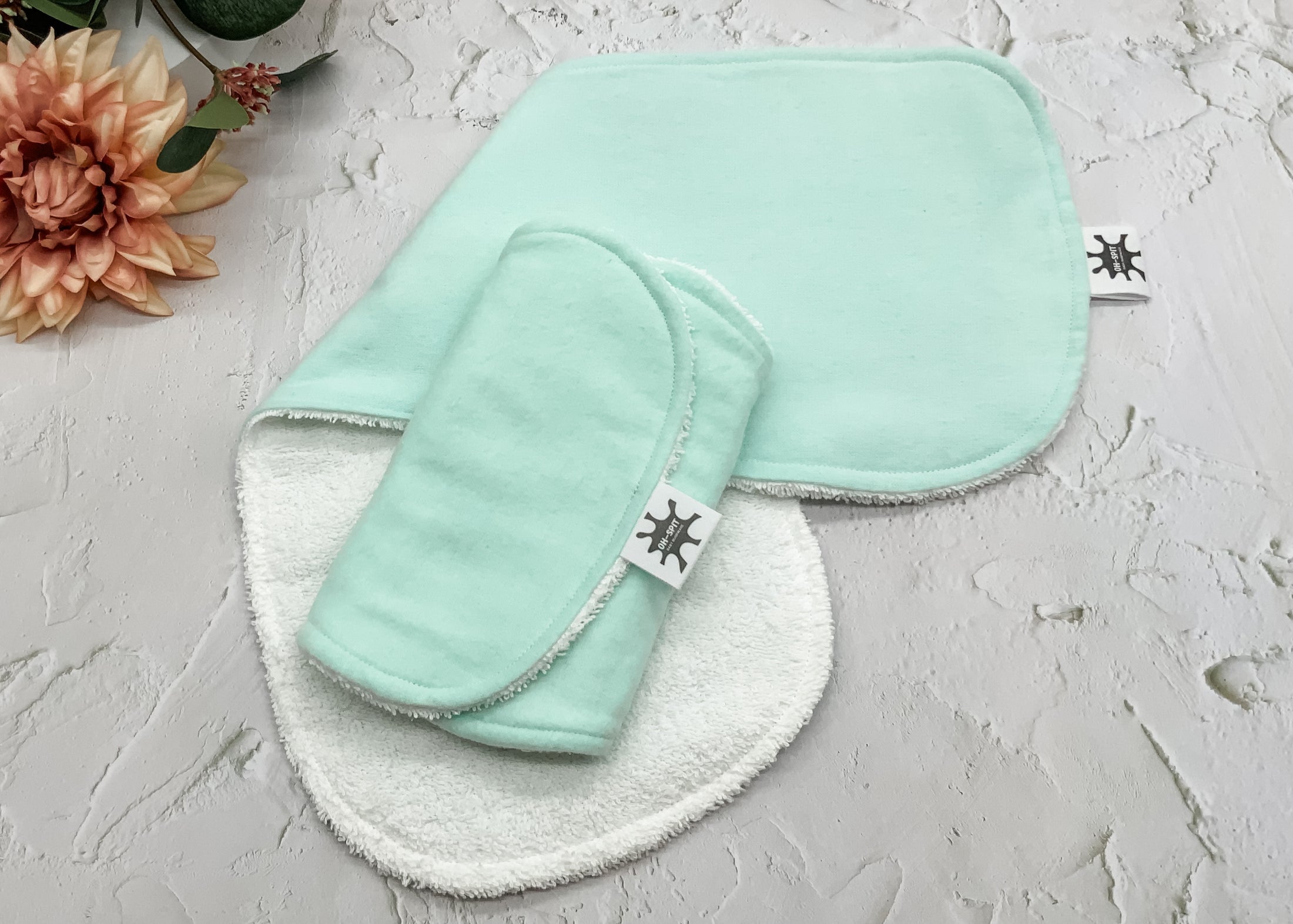 Sea Foam Soft Pastel Burp Cloths