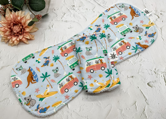 Aussie Holiday Animals Burp Cloths