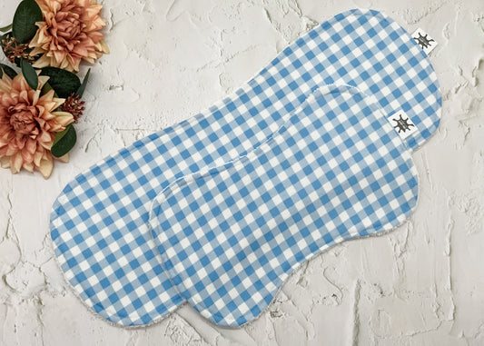 Soft Blue Gingham Burp Cloths